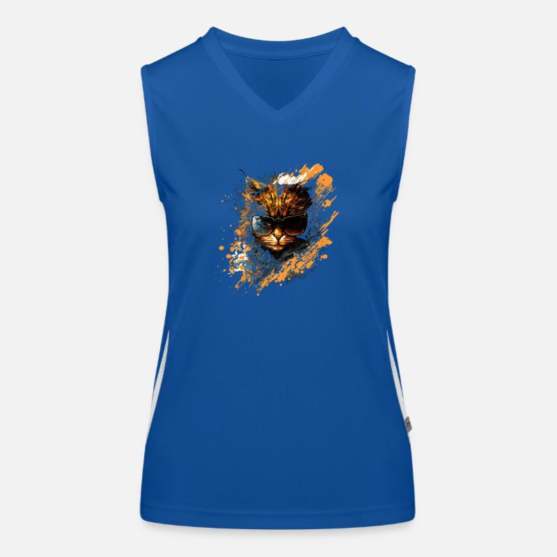 Fearless and wild: Badass cat! Women's Functional Contrast Tank Top