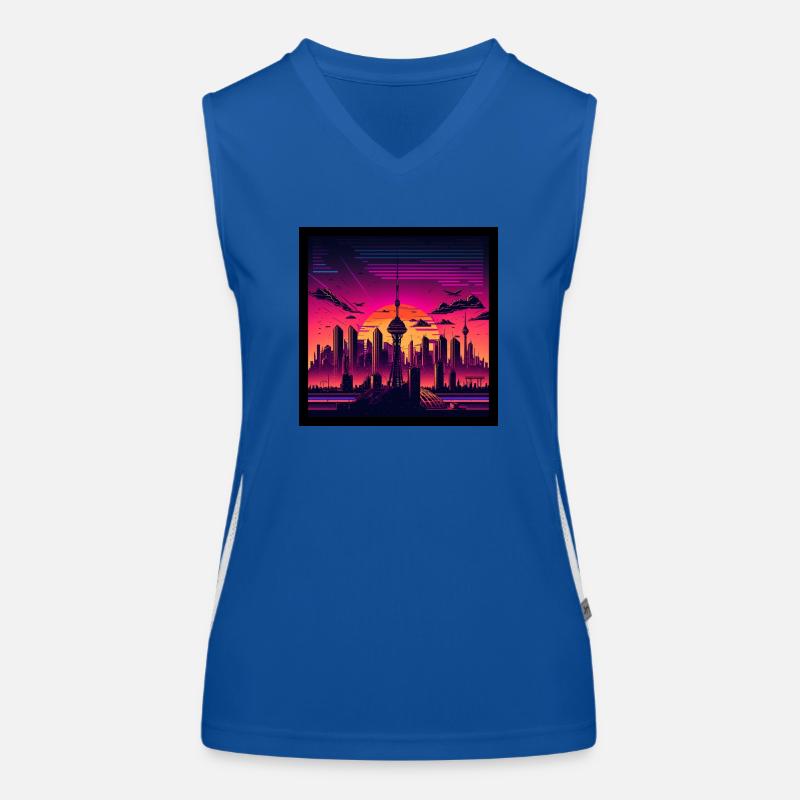 Skyline of Berlin in the evening light Women's Functional Contrast Tank Top