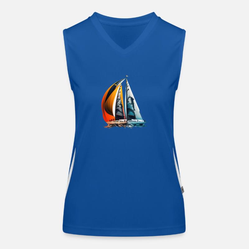 Sailing ships at a regatta Women's Functional Contrast Tank Top