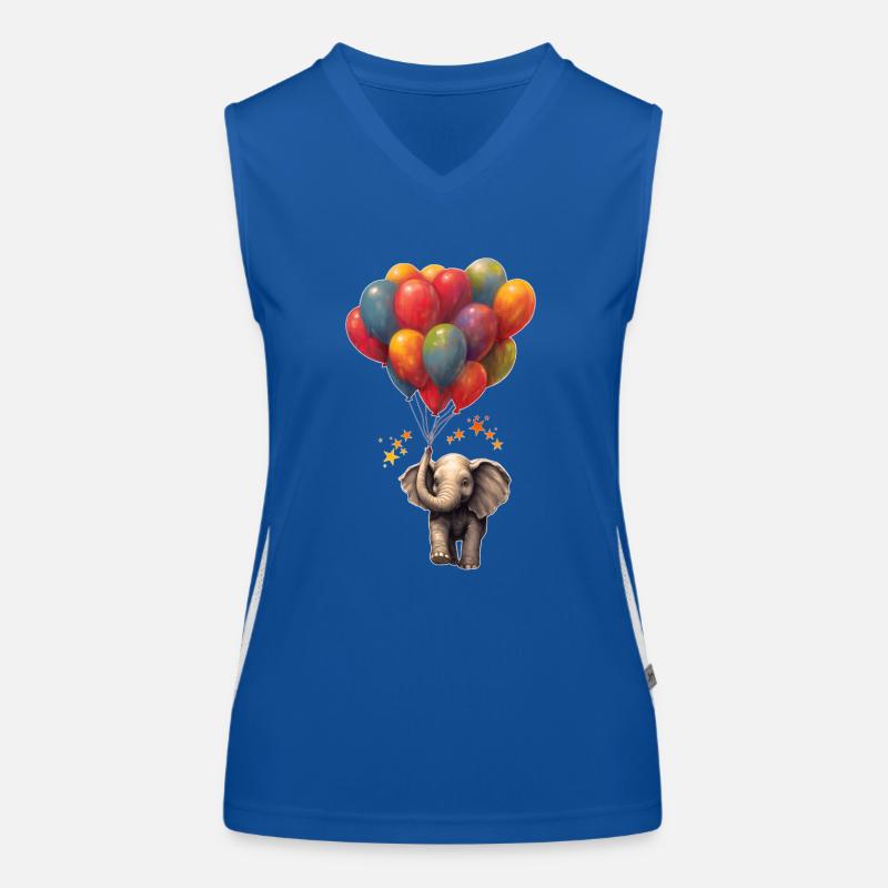 Eléphant avec ballons Débardeur respirant contrasté Femme