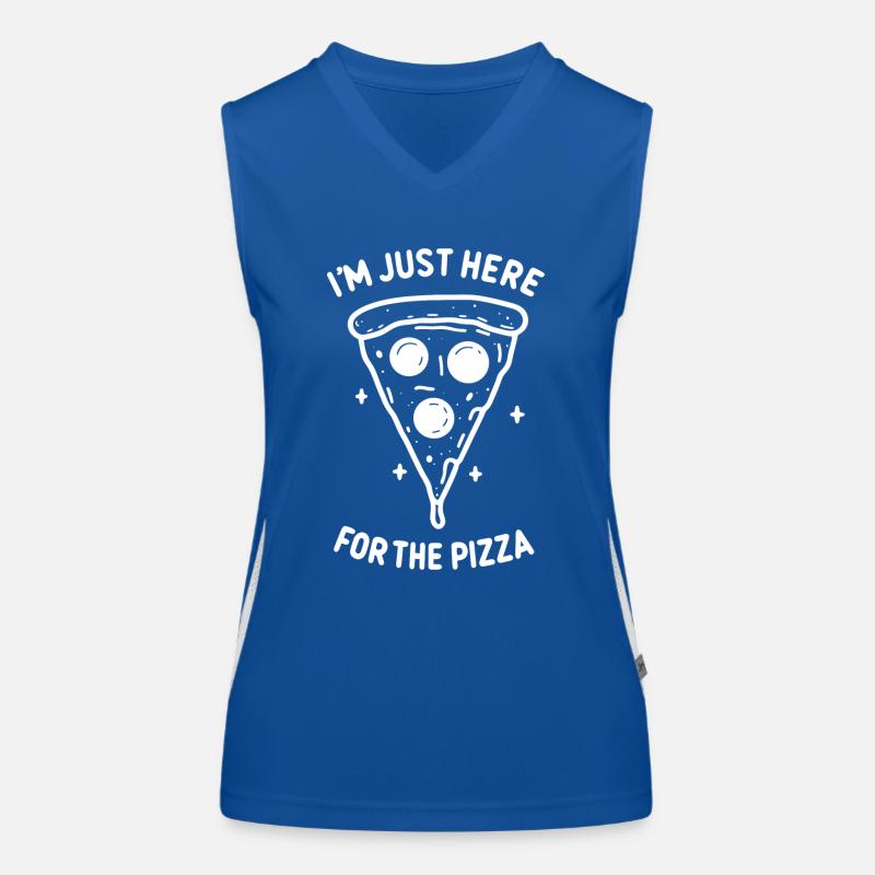 Je suis juste là pour la pizza Débardeur respirant contrasté Femme