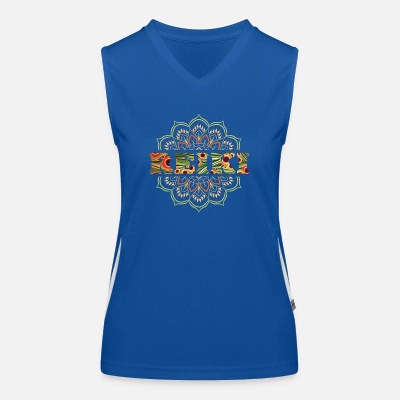 reiki schriftzug e 110 Funktionelles Kontrast-Tank Top für Frauen