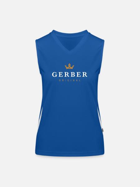 Gerber Original Familienlogo - Funktionelles Kontrast-Tank Top für Frauen - Royal/Weiß - Vorne