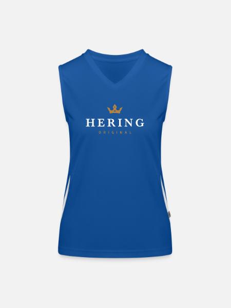 Logo original de la famille du hareng - Débardeur respirant contrasté Femme - bleu/blanc - Devant