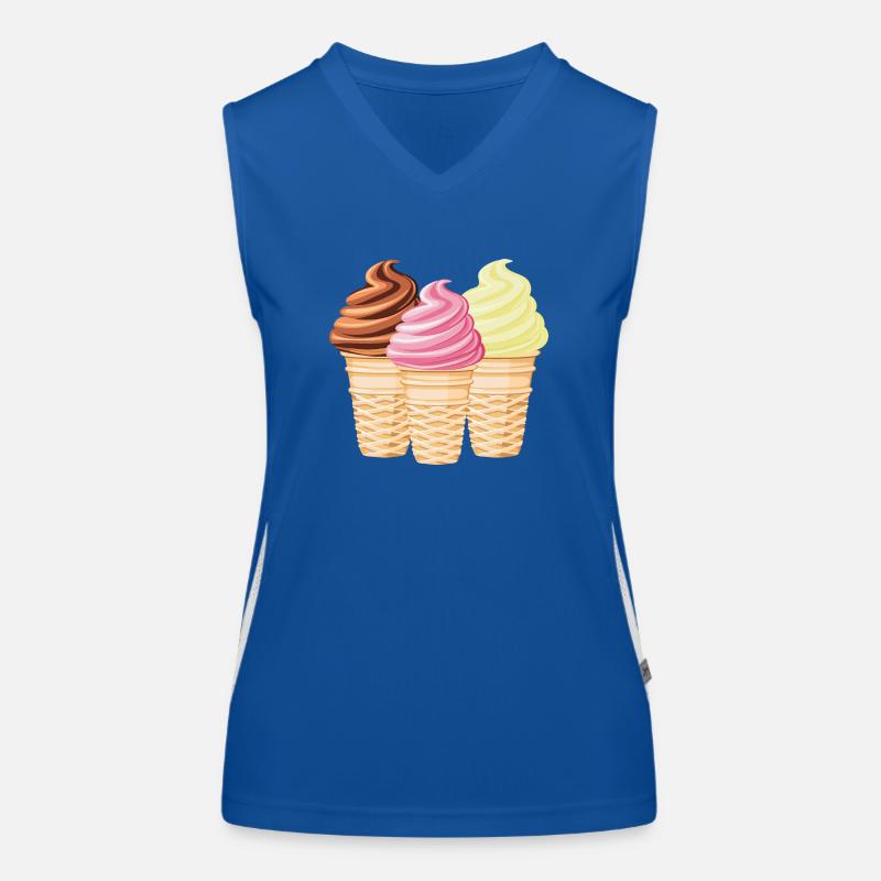 Softeis Vanille Schokolade Erdbeere Funktionelles Kontrast-Tank Top für Frauen