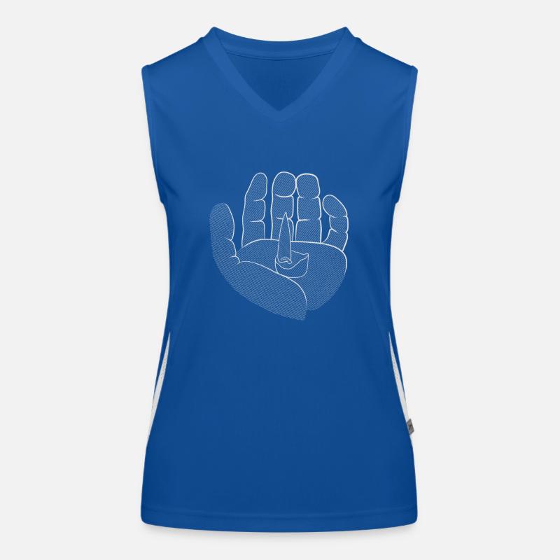 Kerze in der Hand Funktionelles Kontrast-Tank Top für Frauen