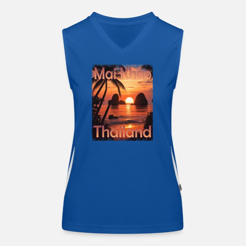 Summer Holidays in Mai Khao Beach, Phuket Women's Functional Contrast Tank Top