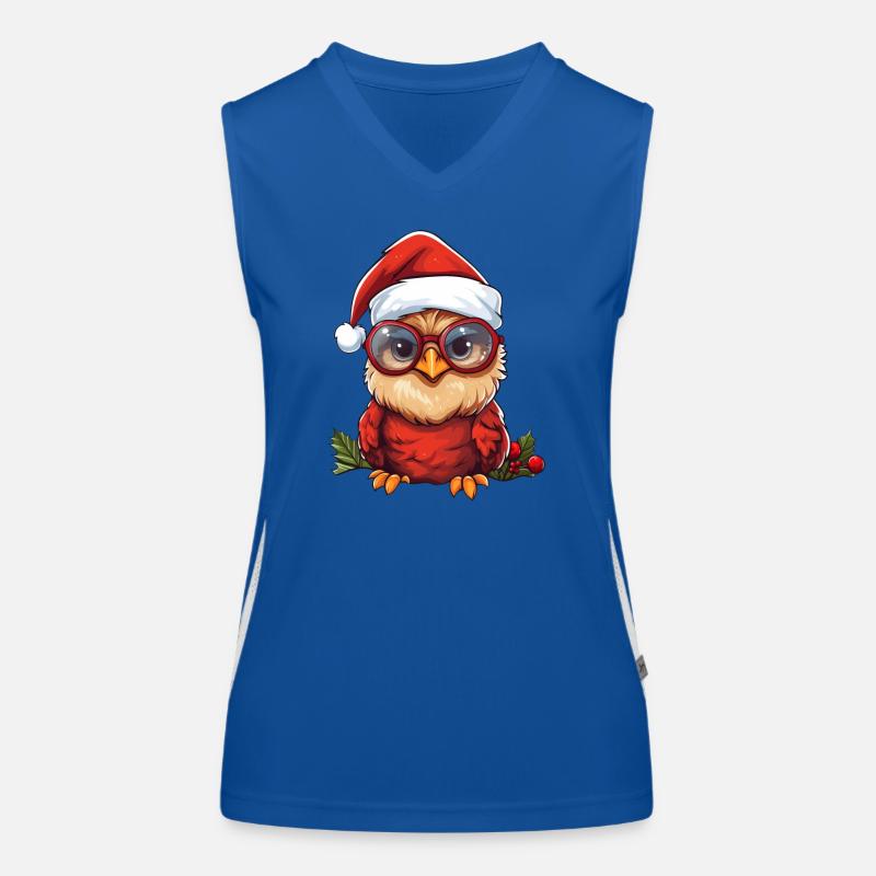 weihnachten eule rote federn Funktionelles Kontrast-Tank Top für Frauen