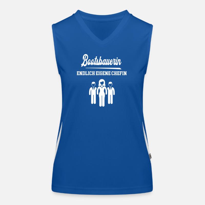 Bootsbauerin Endlich Eigene Chefin Bootsbau Chef Funktionelles Kontrast-Tank Top für Frauen