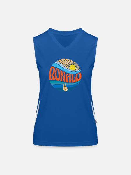Ronald Shirt Vintage Sunset Ronald Groovy Tie Dye - Women's Functional Contrast Tank Top - royal/white - Front