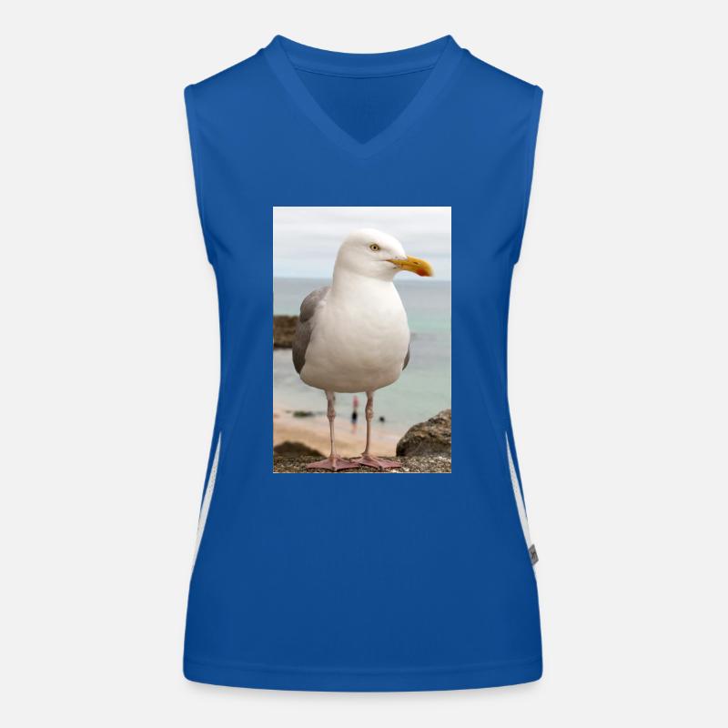 Silbermöwe (Larus argentatus) am Strand Gull Funktionelles Kontrast-Tank Top für Frauen