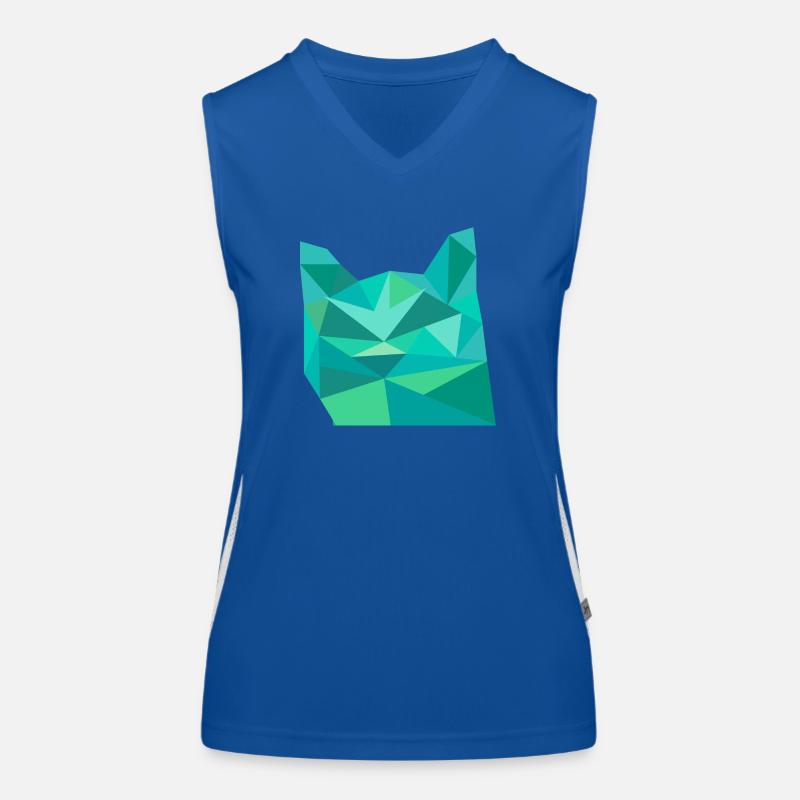 Blauer Katzenkopf Funktionelles Kontrast-Tank Top für Frauen