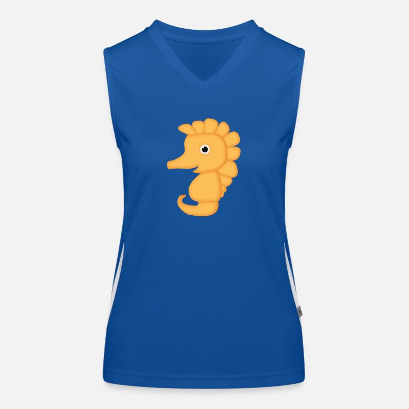 Hyppocampe kleines Seepferdchen niedliche Orange Funktionelles Kontrast-Tank Top für Frauen