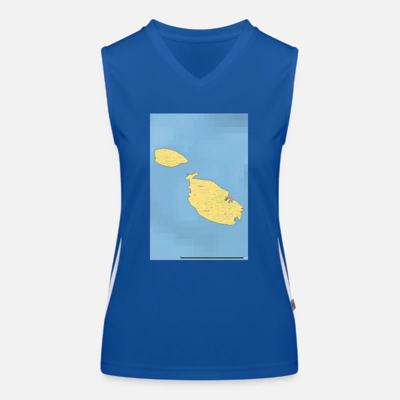 Malta Map Women's Functional Contrast Tank Top