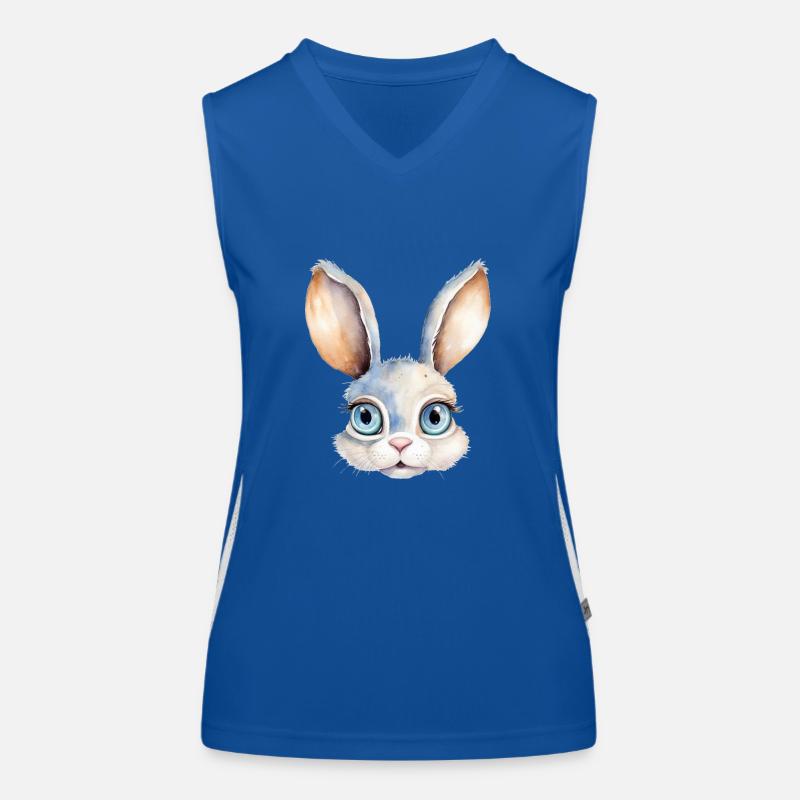Rabbit Watercolor Drawing Women's Functional Contrast Tank Top