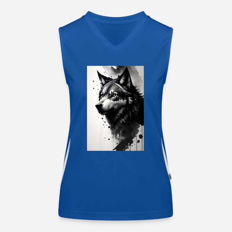 Wölfin Funktionelles Kontrast-Tank Top für Frauen