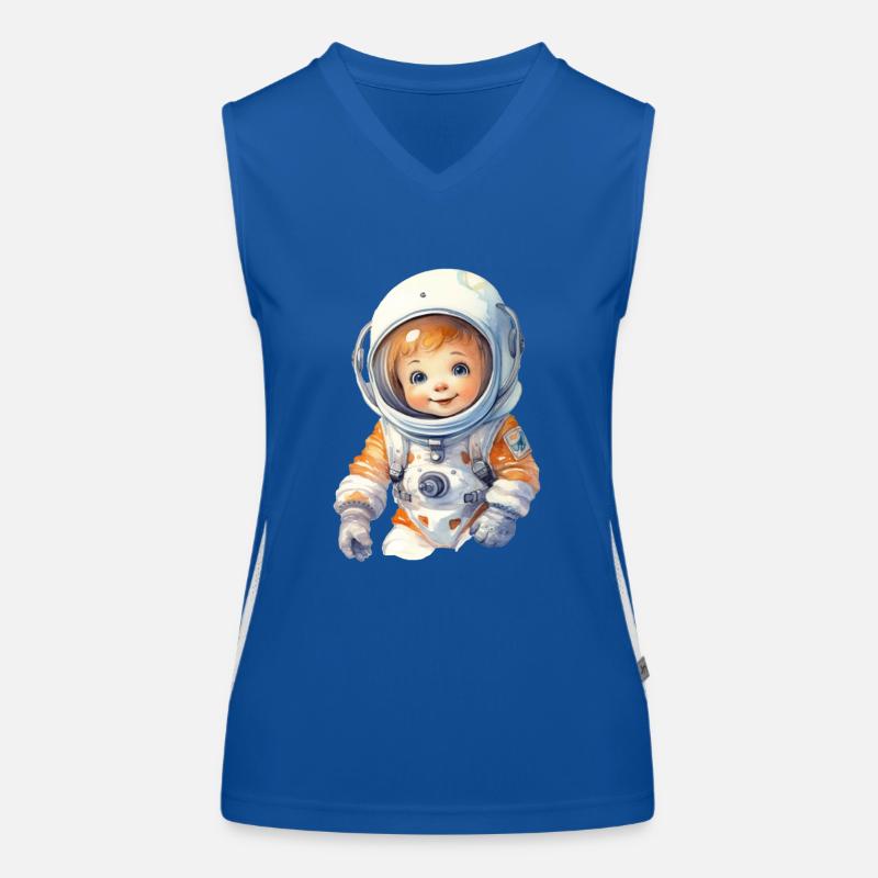 Astronaut Wasserfarben Zeichnung Funktionelles Kontrast-Tank Top für Frauen