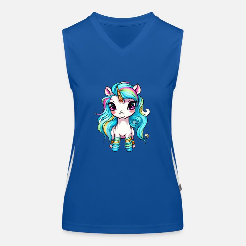Licorne Dessin mignon Débardeur respirant contrasté Femme