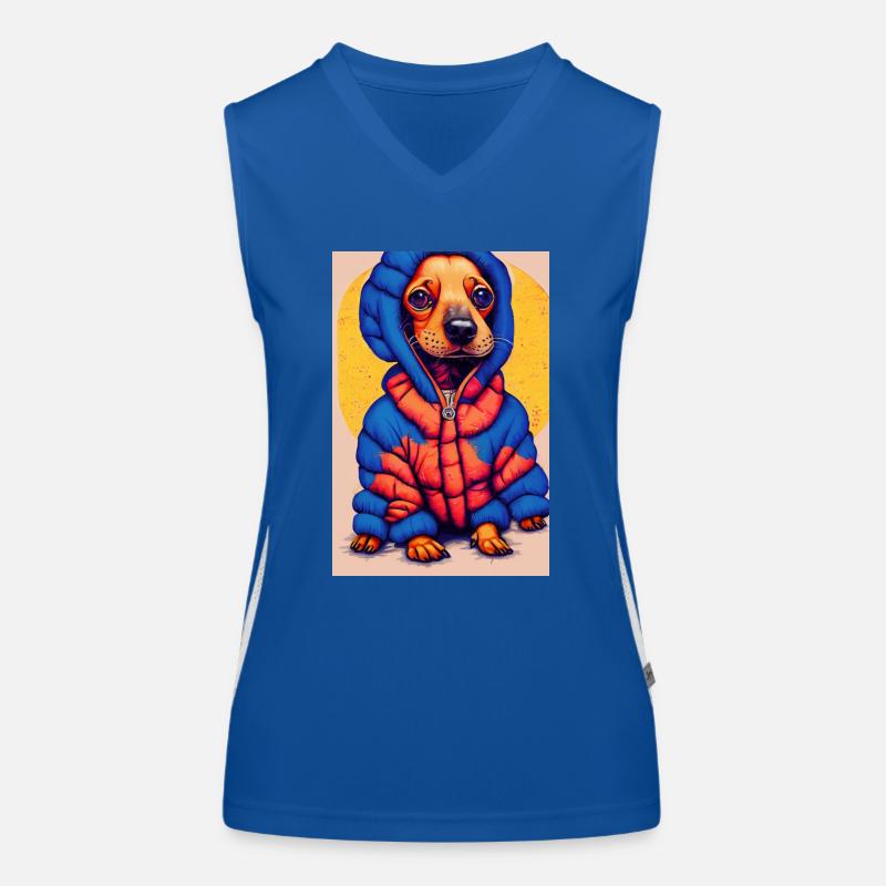 Pop-Art Dackel mit Oversized Puffer-Jacket Funktionelles Kontrast-Tank Top für Frauen