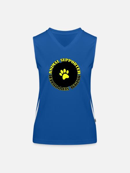 animal supporter - Funktionelles Kontrast-Tank Top für Frauen - Royal/Weiß - Vorne