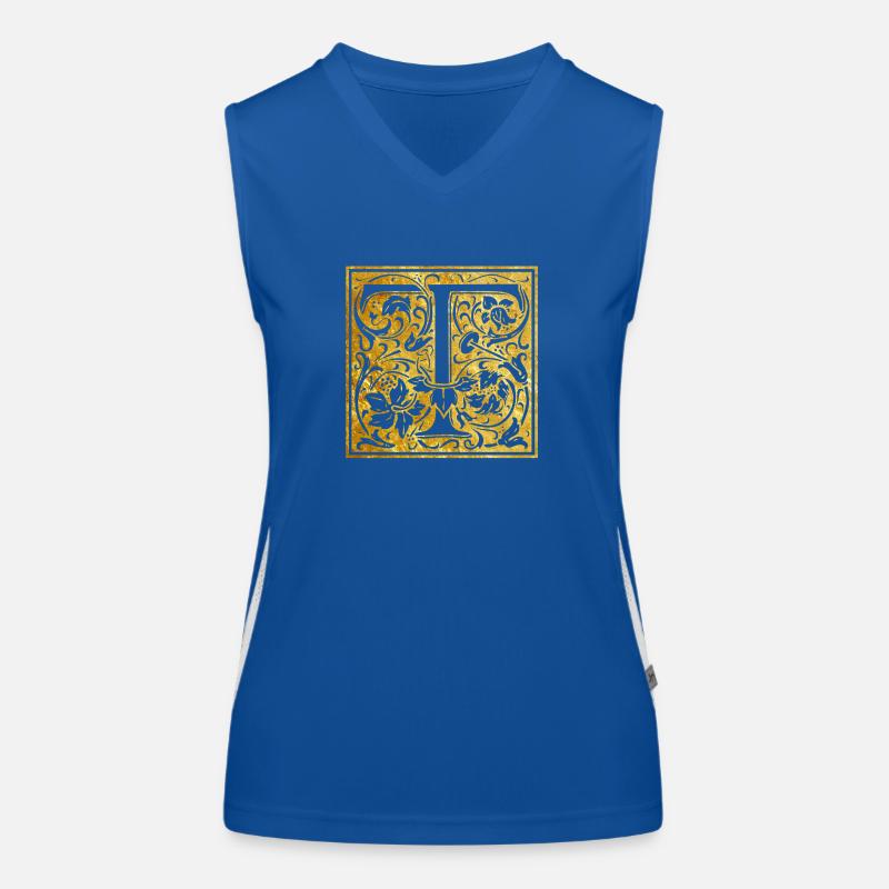 Initials-T - Women's Functional Contrast Tank Top - royal/white