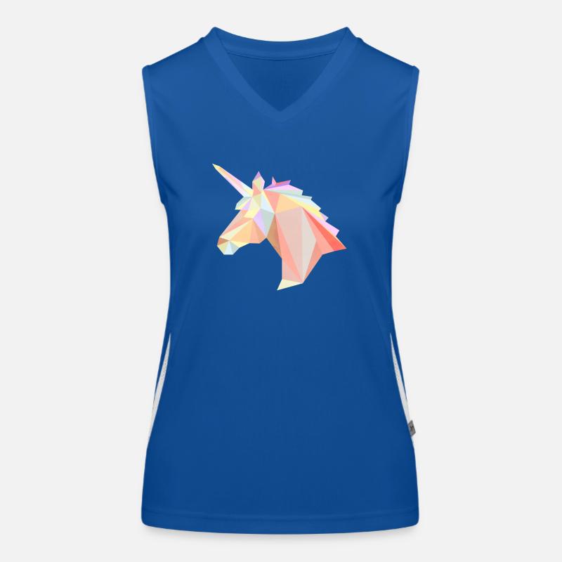 Low Poly Unicorn Débardeur respirant contrasté Femme