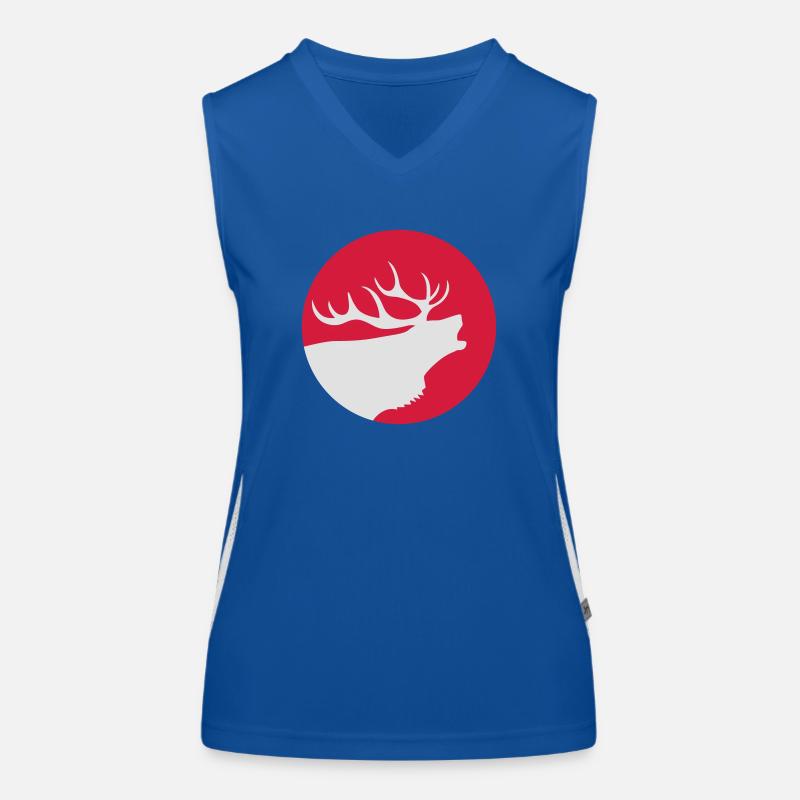 Roaring deer design Women's Functional Contrast Tank Top