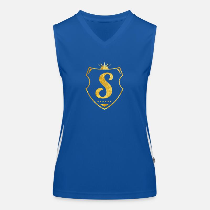 S buchstabe gold Funktionelles Kontrast-Tank Top für Frauen