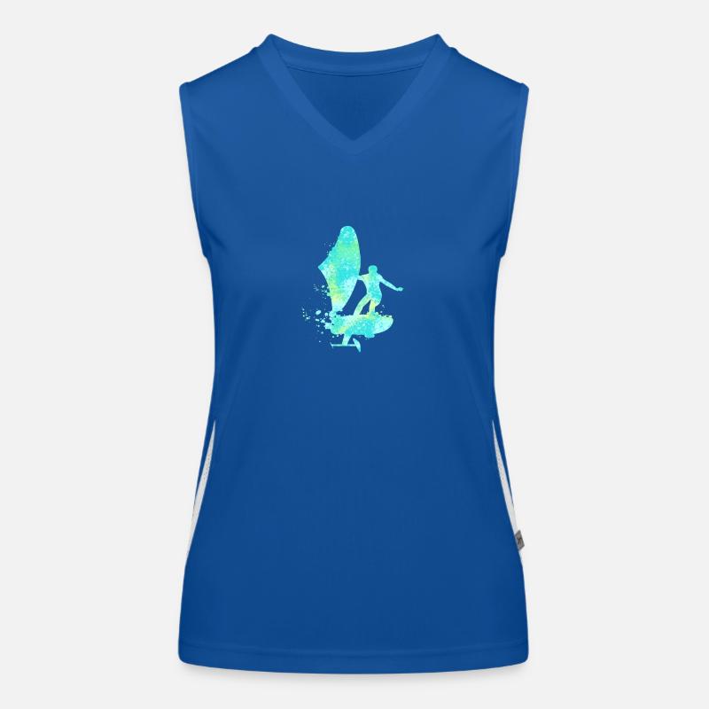 Double Exposure Wing Foiling Hydrofoiling Gift Women's Functional Contrast Tank Top
