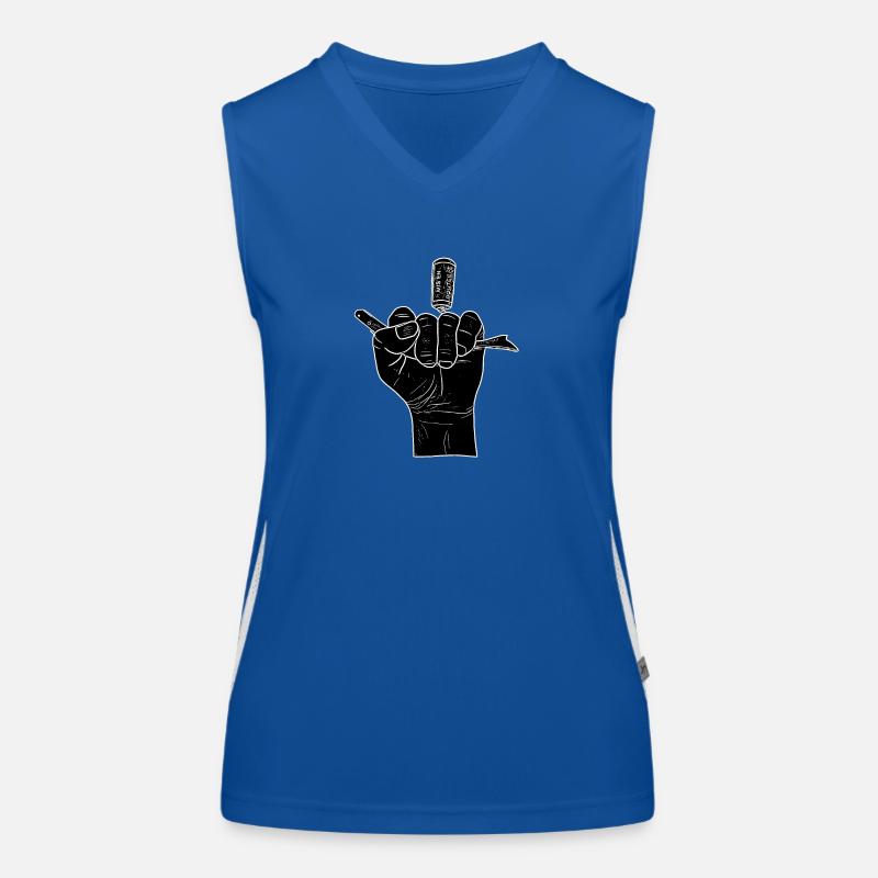 Black hand with corkscrew Women's Functional Contrast Tank Top