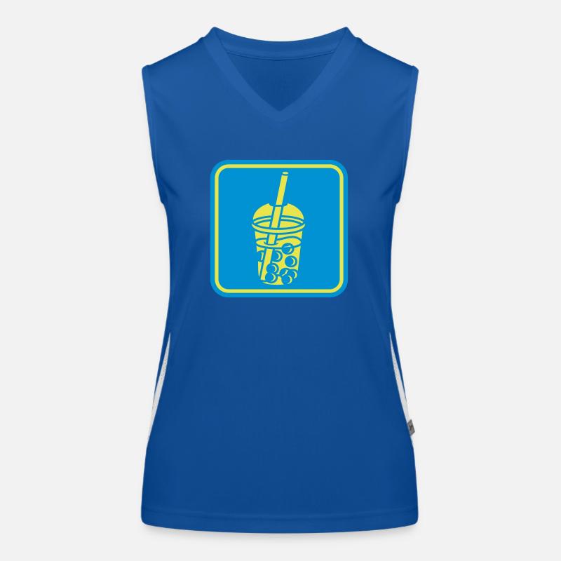 Schild Bubble Tea Button Funktionelles Kontrast-Tank Top für Frauen