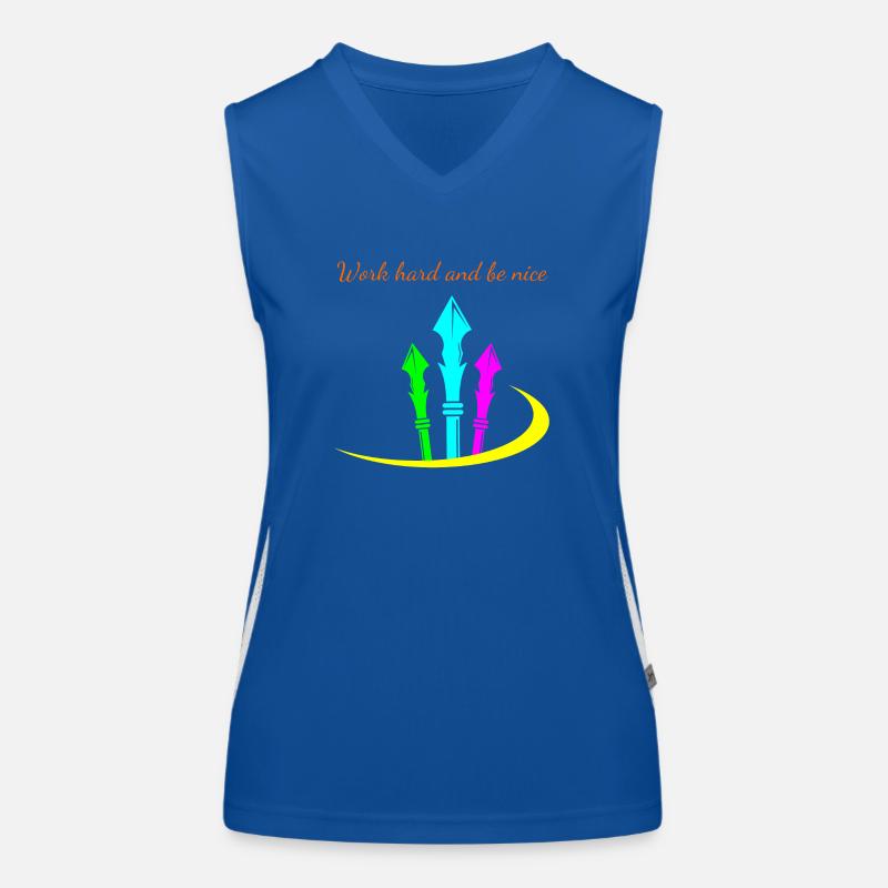 Work hard and be nice * Speerspitze Funktionelles Kontrast-Tank Top für Frauen