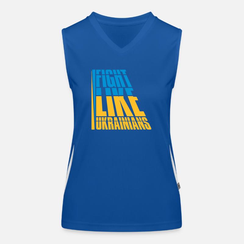 fight like ukrainians Zitat Funktionelles Kontrast-Tank Top für Frauen