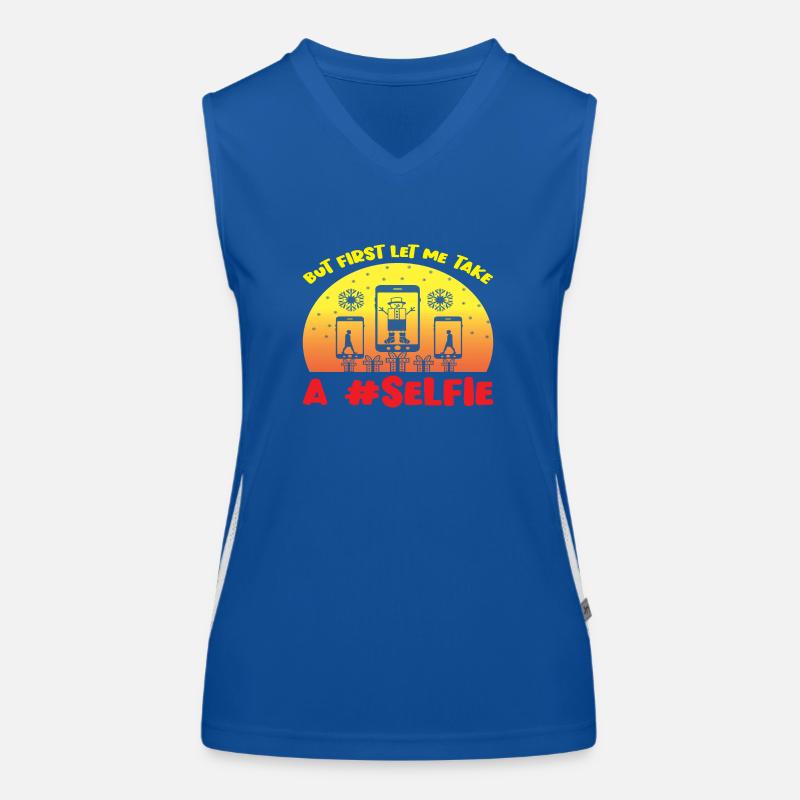 But first let me take a #Selfie Women's Functional Contrast Tank Top