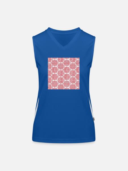 Modèle chinois - Débardeur respirant contrasté Femme - bleu/blanc - Devant