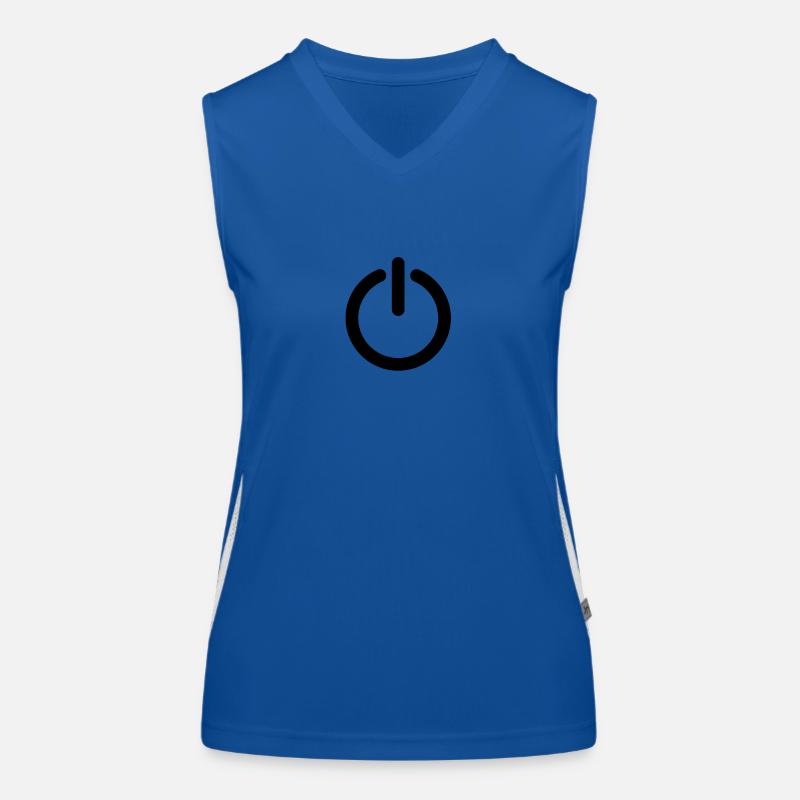 Power Button Funktionelles Kontrast-Tank Top für Frauen