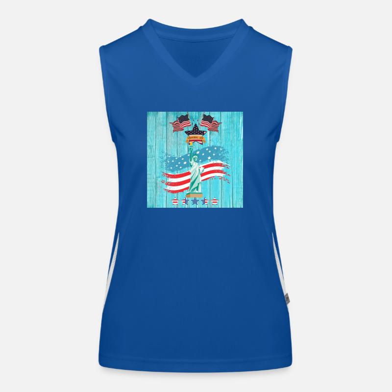 États-Unis, Statue de la Liberté Débardeur respirant contrasté Femme