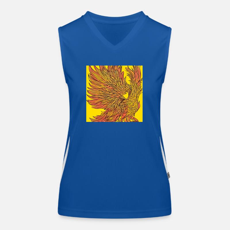Illustration eines Phönix, Vektorstil Funktionelles Kontrast-Tank Top für Frauen