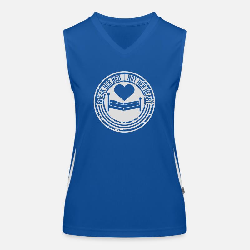 break her bed Zitat Funktionelles Kontrast-Tank Top für Frauen