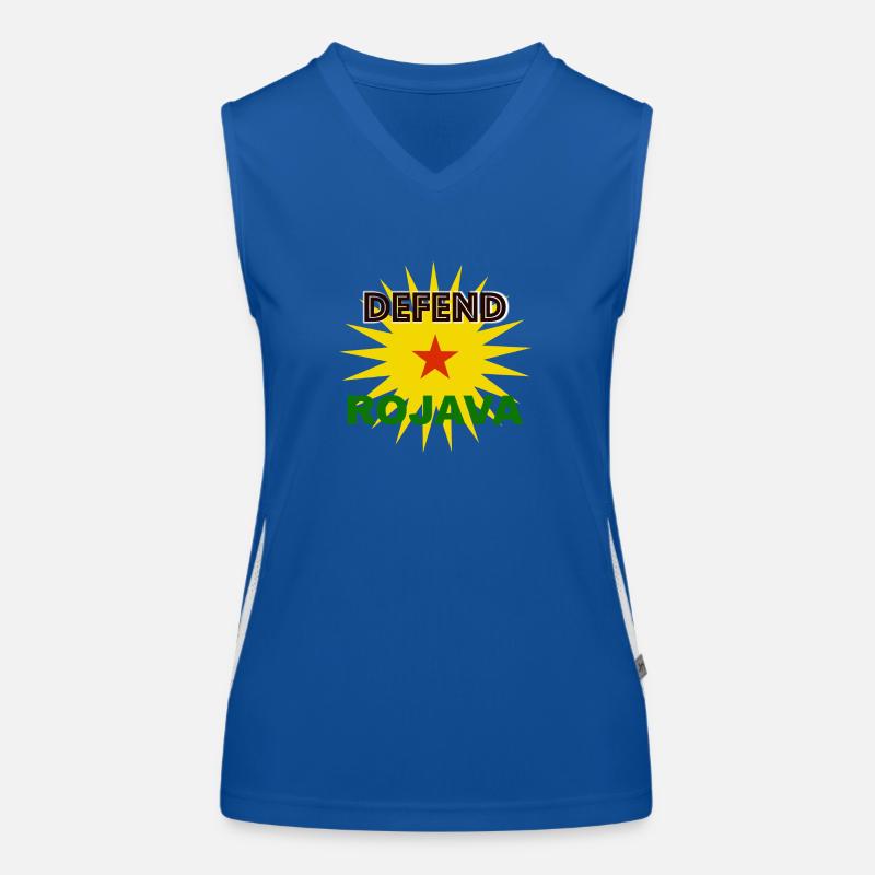 Verteidige Rojava Funktionelles Kontrast-Tank Top für Frauen