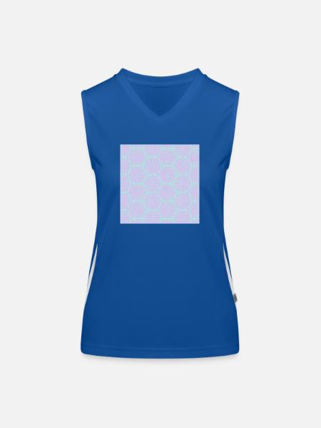 Modèle chinois - Débardeur respirant contrasté Femme - bleu/blanc - Devant