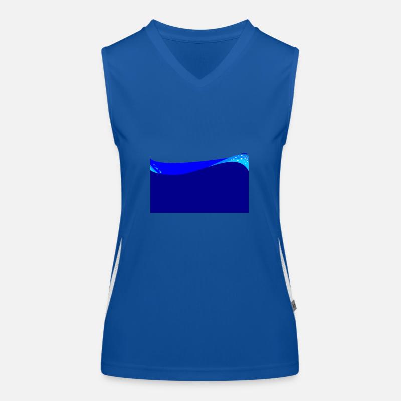Dunkelblauer Wellenhintergrund Funktionelles Kontrast-Tank Top für Frauen