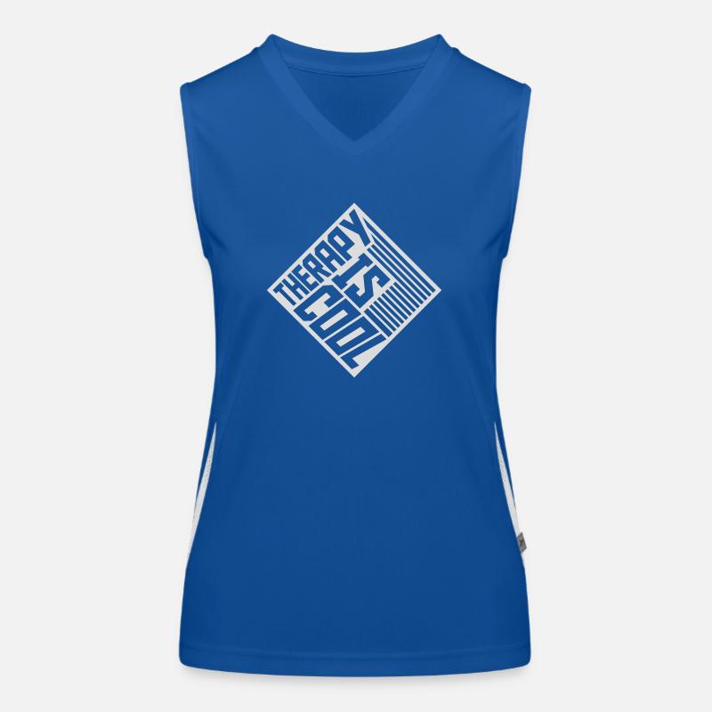 therapy is cool Quote Women's Functional Contrast Tank Top