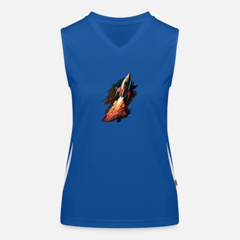 Retro Space Rocket Women's Functional Contrast Tank Top