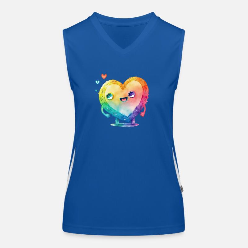 Süßes Regenbogen Herz Funktionelles Kontrast-Tank Top für Frauen