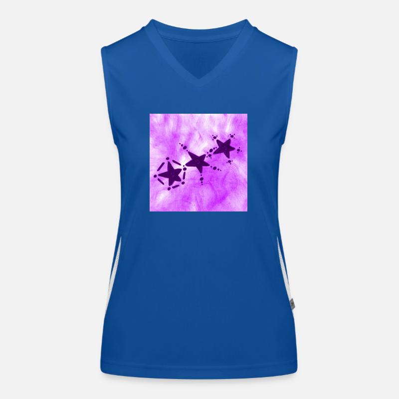 3 STERNE LÄCHELNDER FLIEDER Funktionelles Kontrast-Tank Top für Frauen