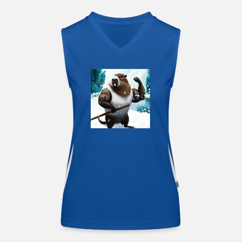 Capybara mit Muskeln Funktionelles Kontrast-Tank Top für Frauen
