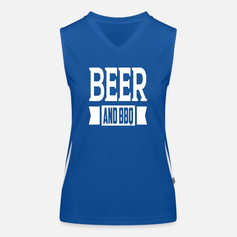 Beer And BBQ Funktionelles Kontrast-Tank Top für Frauen