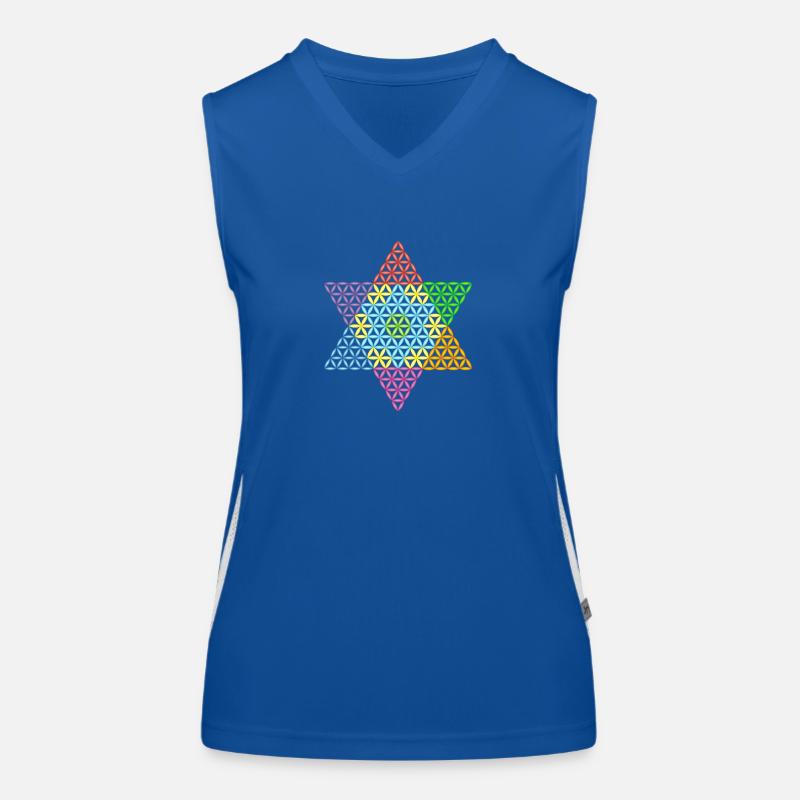 Heiliger Stern - Stern des Lebens 04/3D/Cf. Funktionelles Kontrast-Tank Top für Frauen