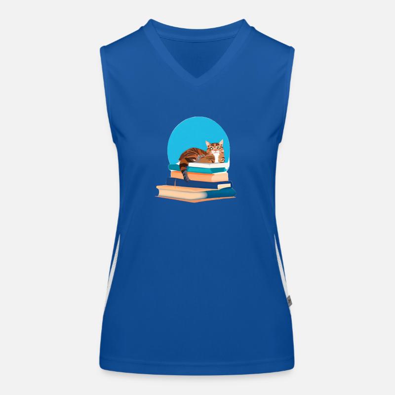 Livre de chat Chaton Livres Chat Lecture Chat domestique Chat Débardeur respirant contrasté Femme